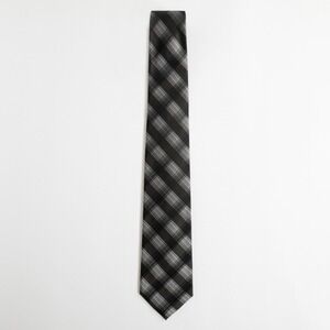 Calvin Klein‎ Black Gray Plaid Silk Tie Men's